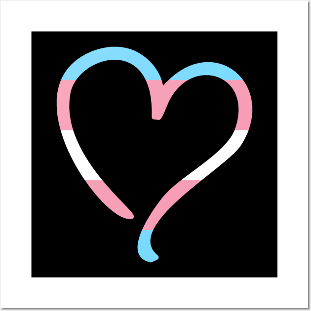 Transgender Flag Heart Wall Art by valentinahramov